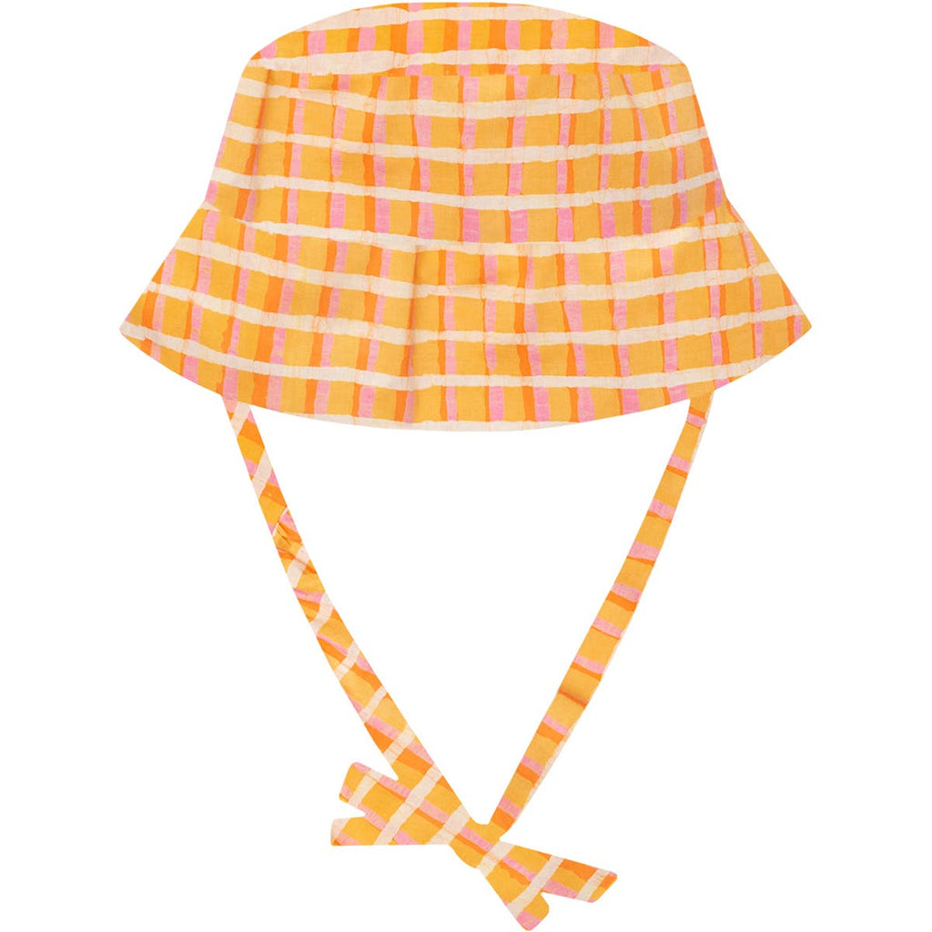 Baby Sun Hat in Organic Cotton | Yellow Plaid