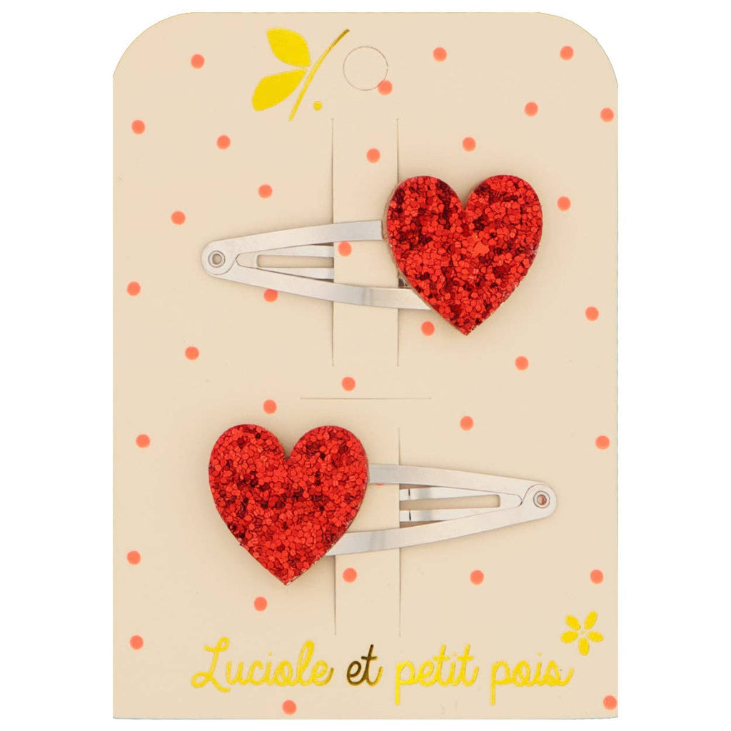 Red Heart Hair Clips