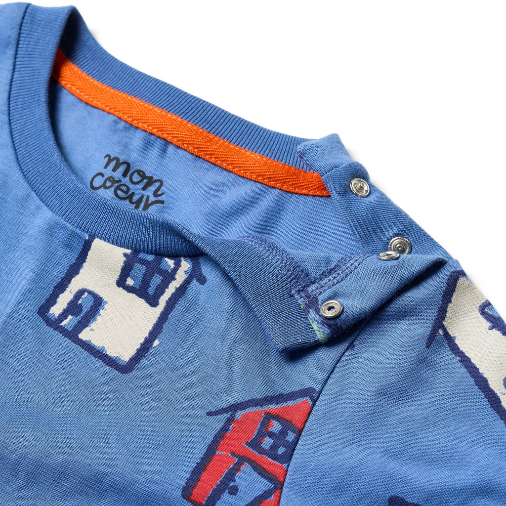 Kids Recycled Cotton Treehouse Long Sleeve T-shirt | Blue