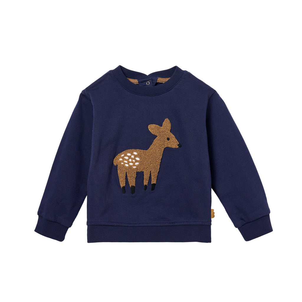 Recycled Cotton Fawn Sweatshirt | Navy