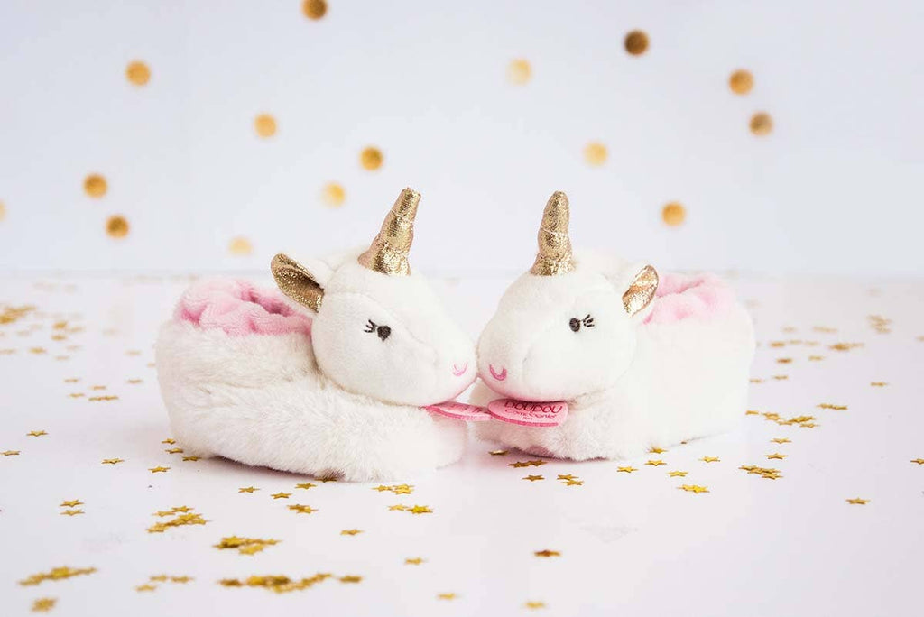 Unicorn Baby Booties With Rattle