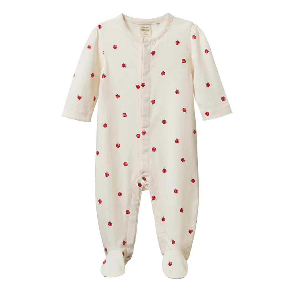 Baby Raspberry Footed Suit| Cream