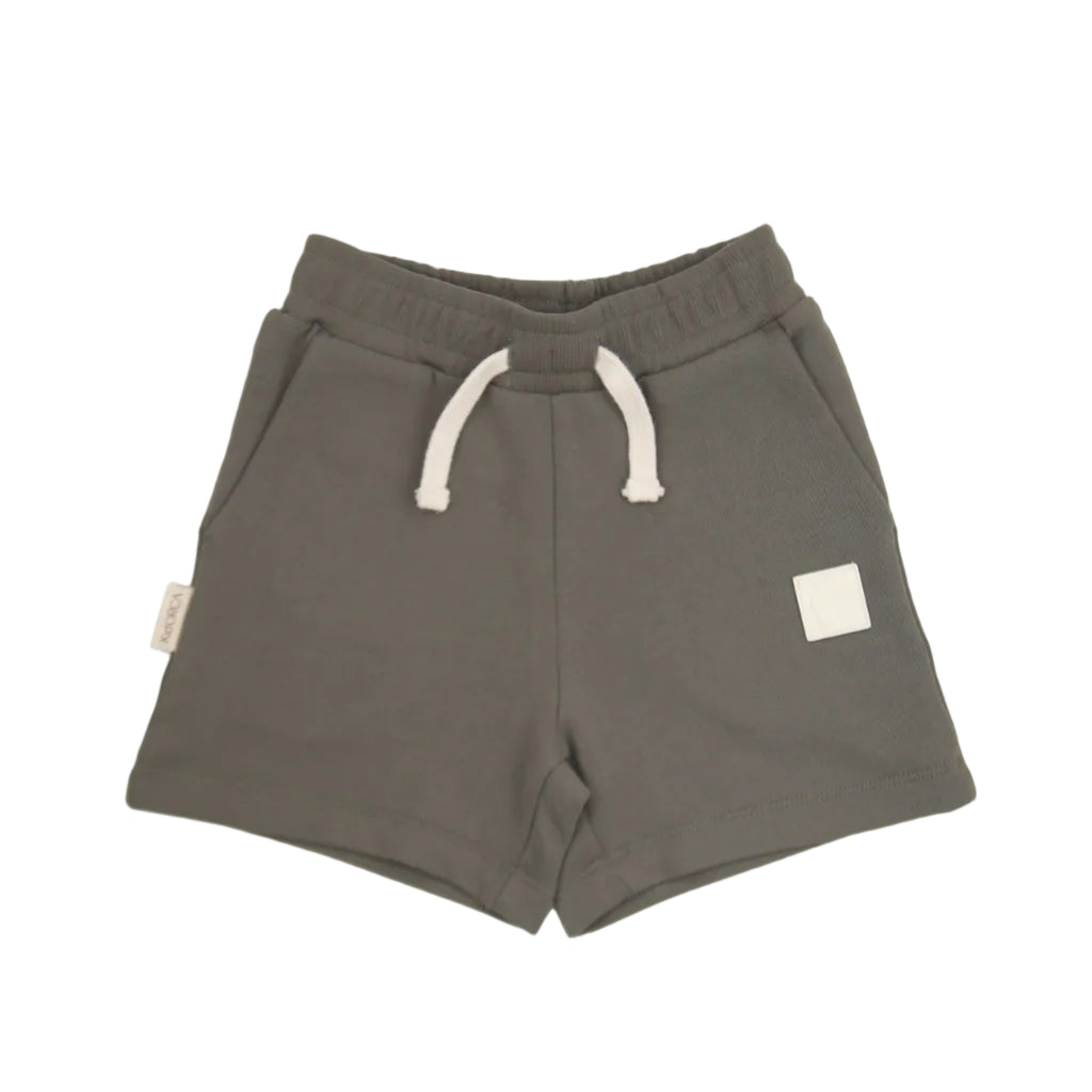 Kids Organic Cotton French Terry Shorts | Dusty Olive