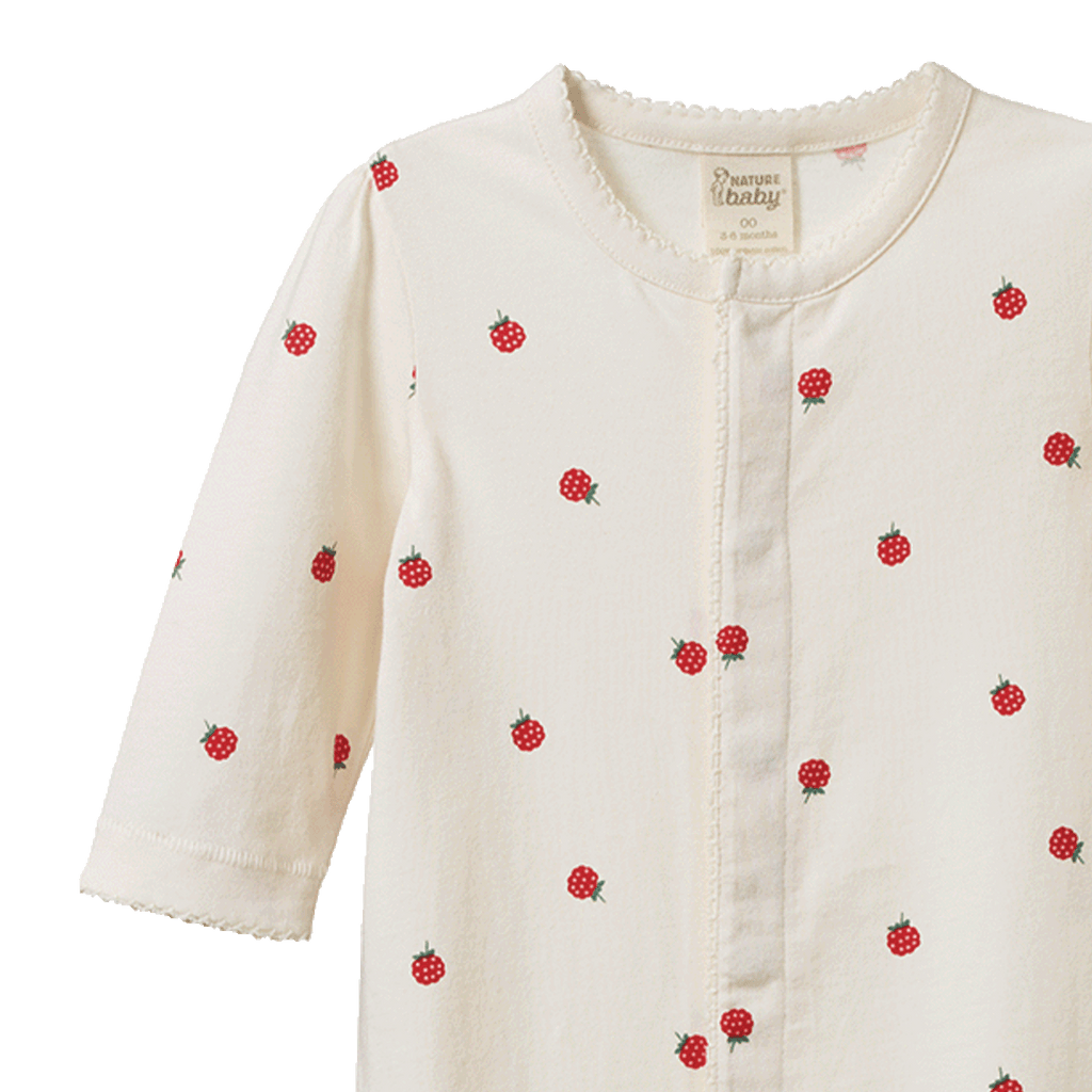 Baby Raspberry Footed Suit| Cream
