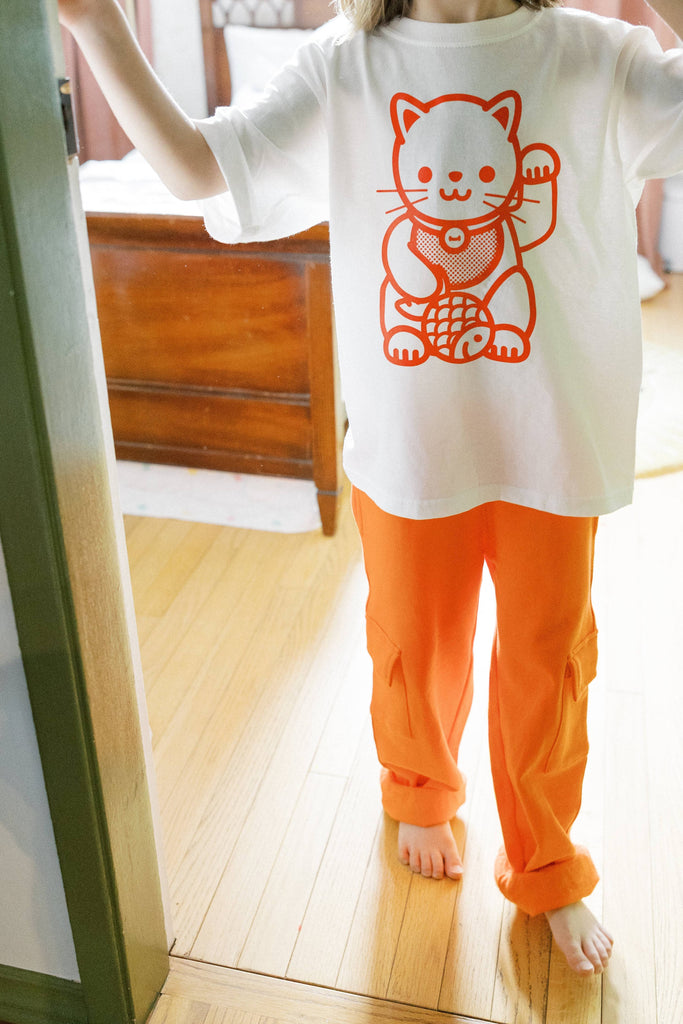 Toddlers and Kids Bamboo Drawstring Cargo Joggers | Coral