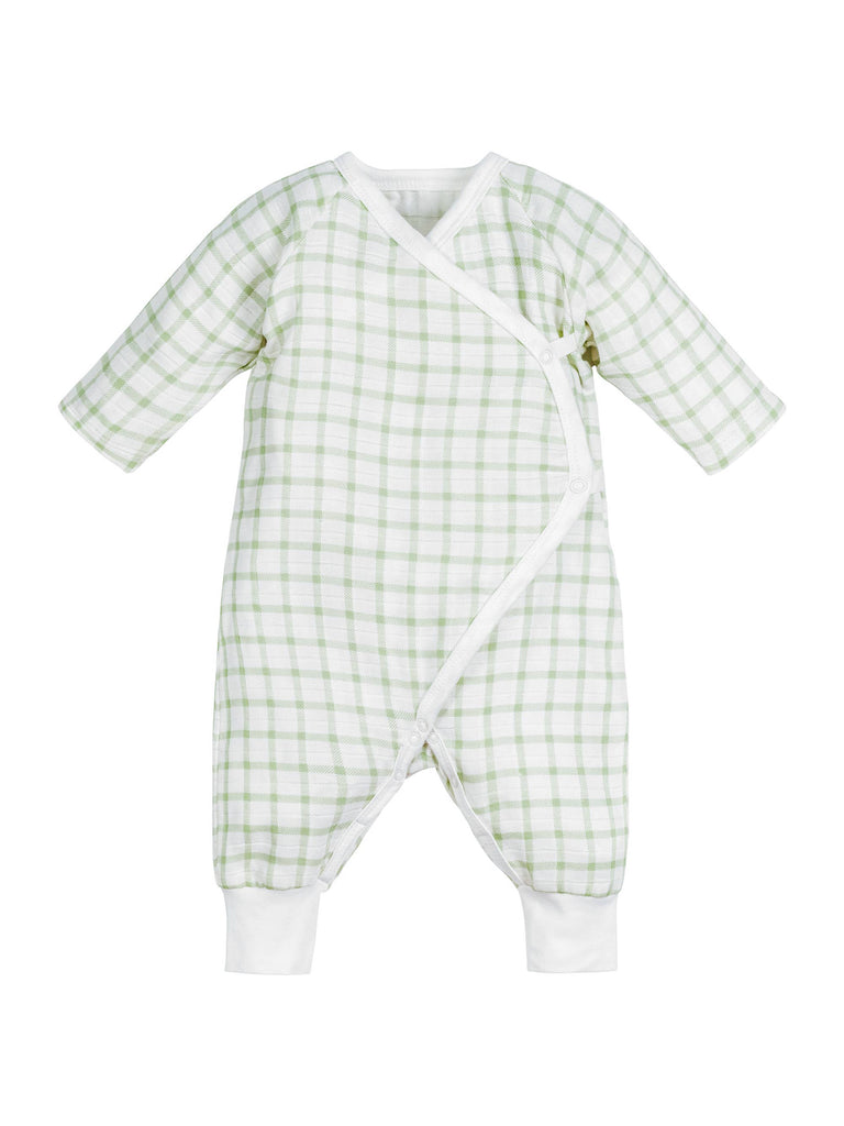 Baby Muslin Side Snap Kimono | Windowpane Sage