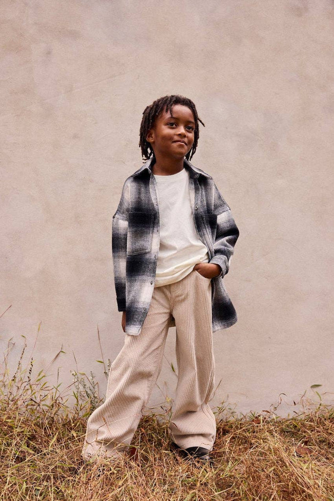 Kids Corduroy Wide Leg Pant | Beige
