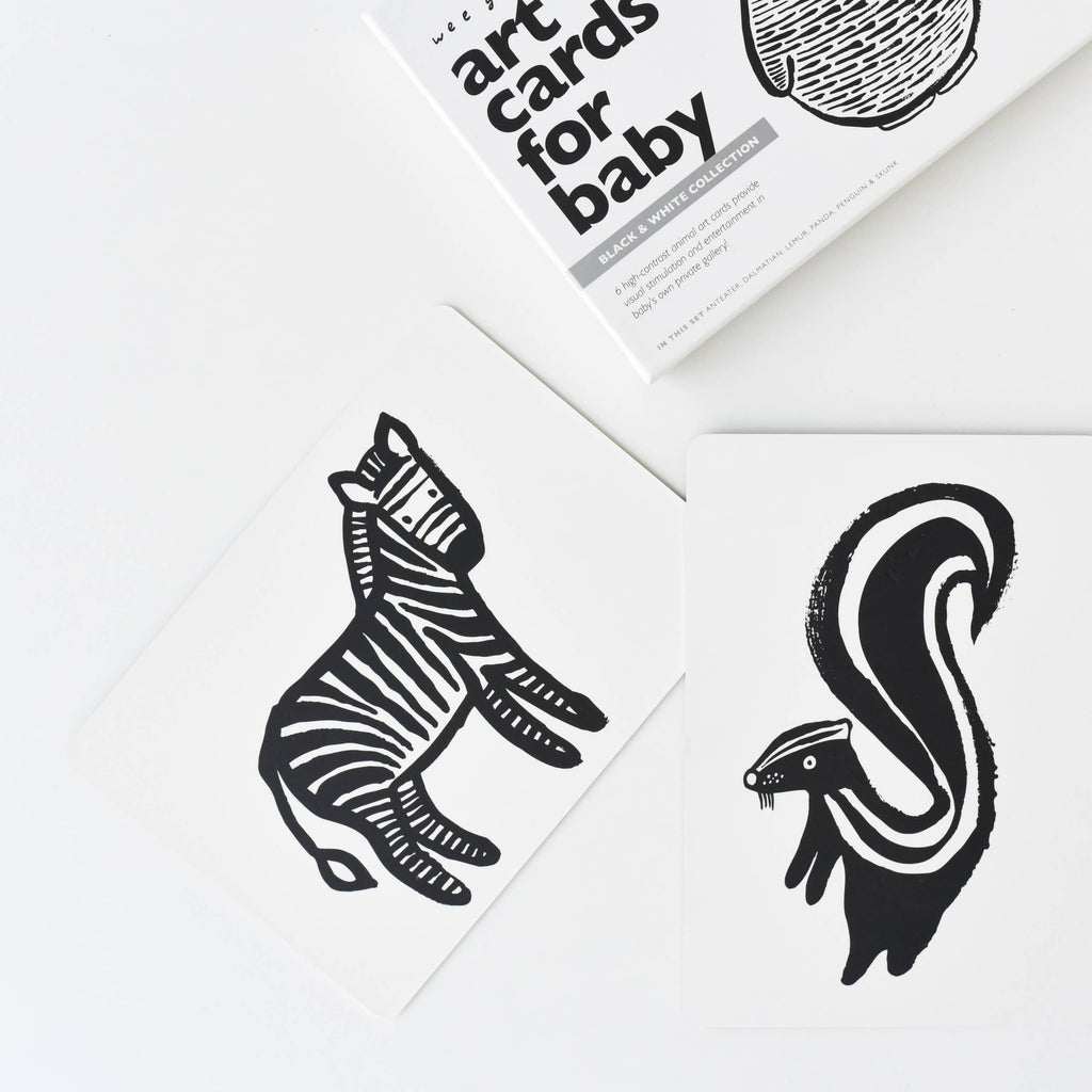 Baby Art Cards | Black and White Animals