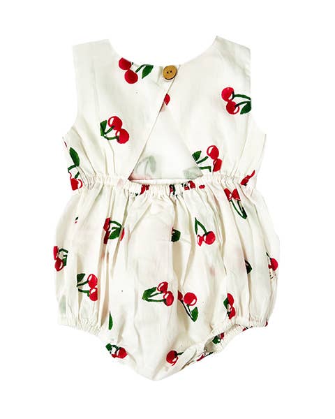 Baby & Girls Back Cut Romper | Cherry