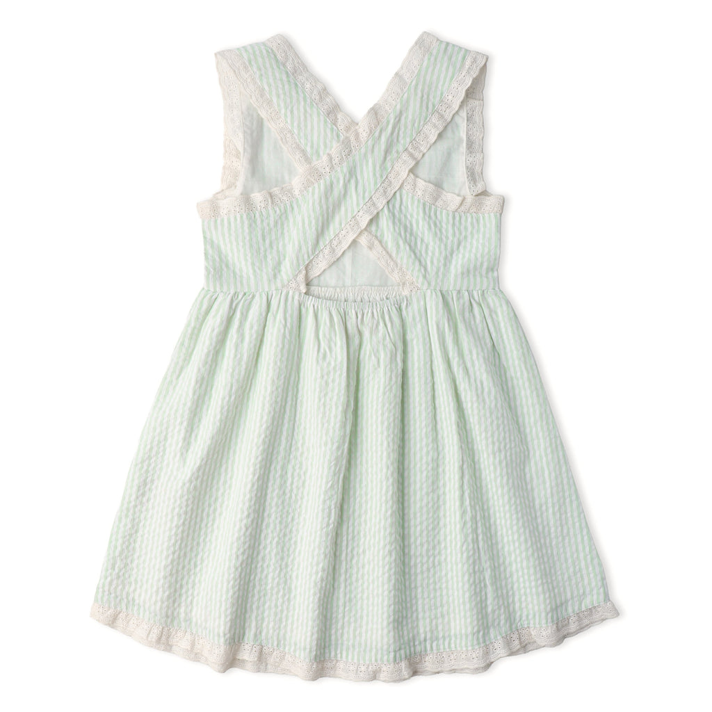 Baby & Girls Cross Back Dress | Mint