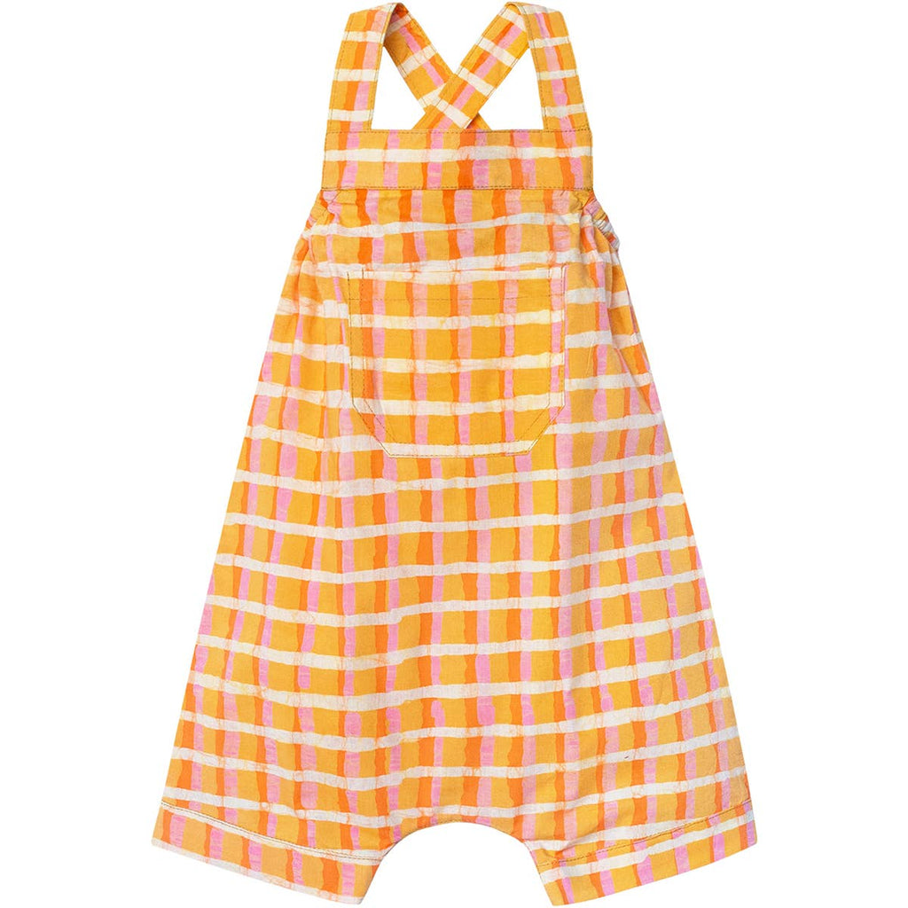 Babies Romper  in Organic Cotton | Yellow Plaid