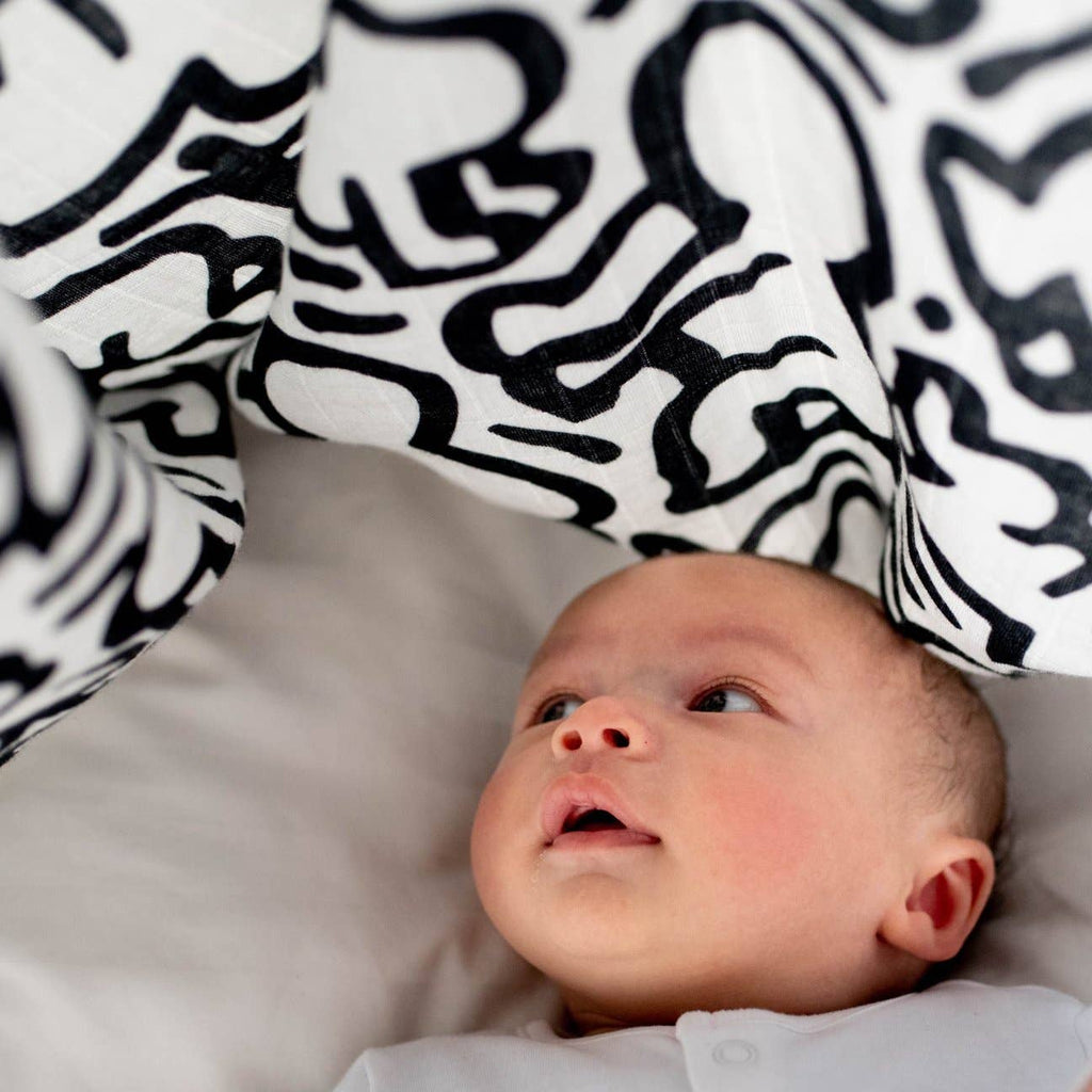 Keith Haring 'Baby' Print Sensory Muslin