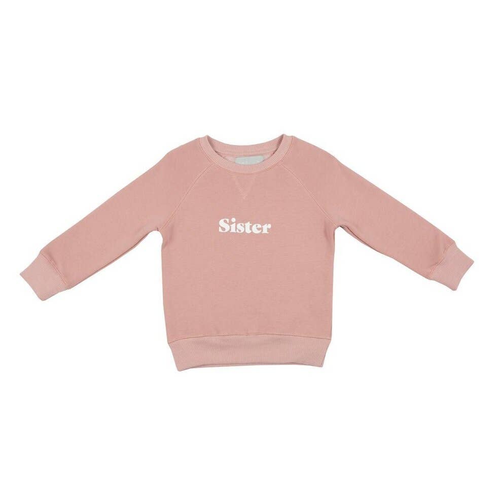 Girls 'Sister' Sweatshirt | Faded Blush