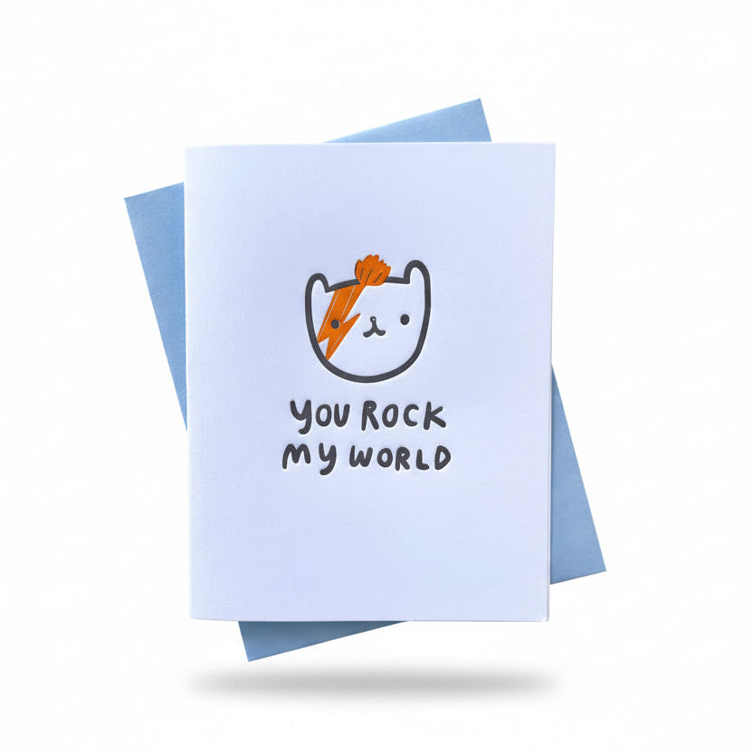 You Rock My World Letterpress Card