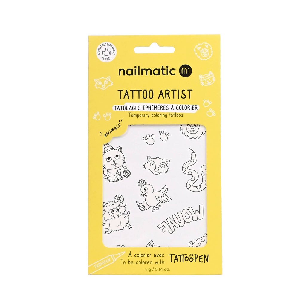 Temporary tattoos to be colored in: Blue