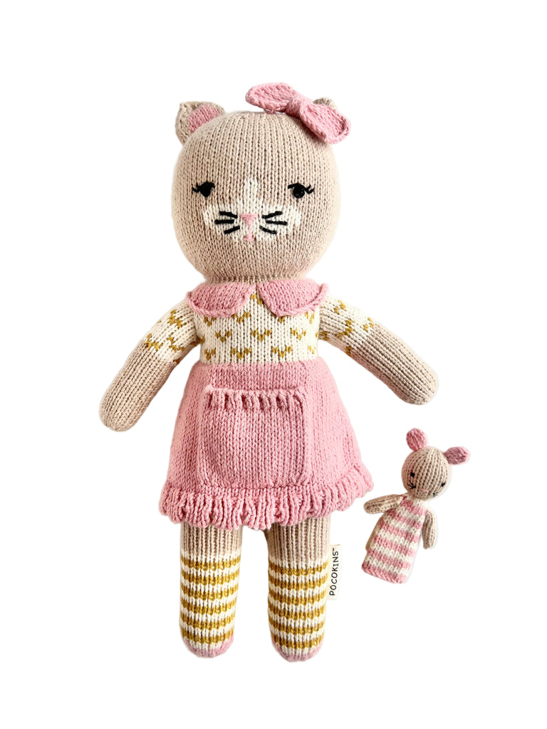 Cosette the Cat with Mini Finger Puppet Cora the Mouse