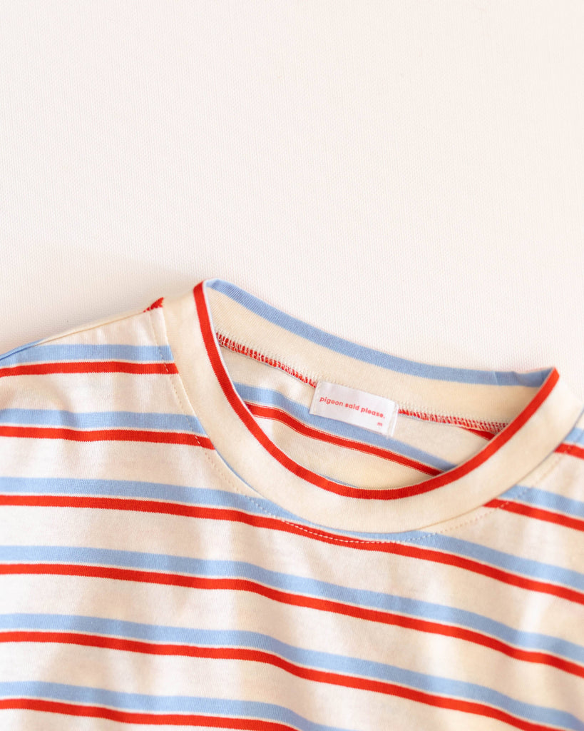 Kids Striped Long Sleeve T-shirt | Red & Blue