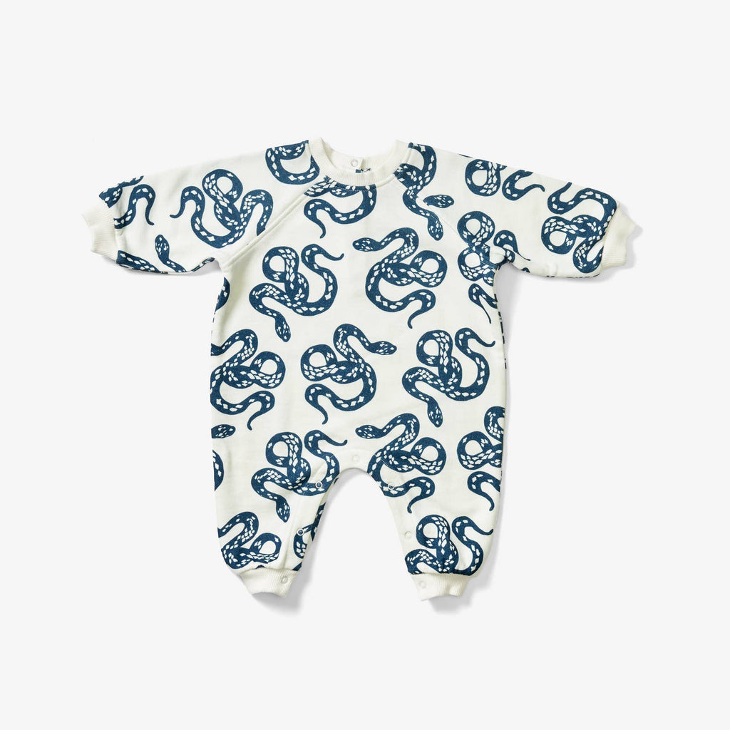 Terry One Piece with Snakes Print | Indigo