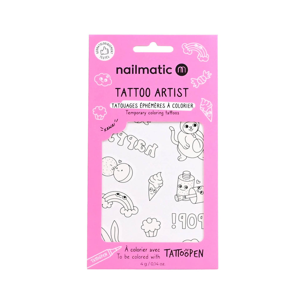 Temporary tattoos to be colored in: Red