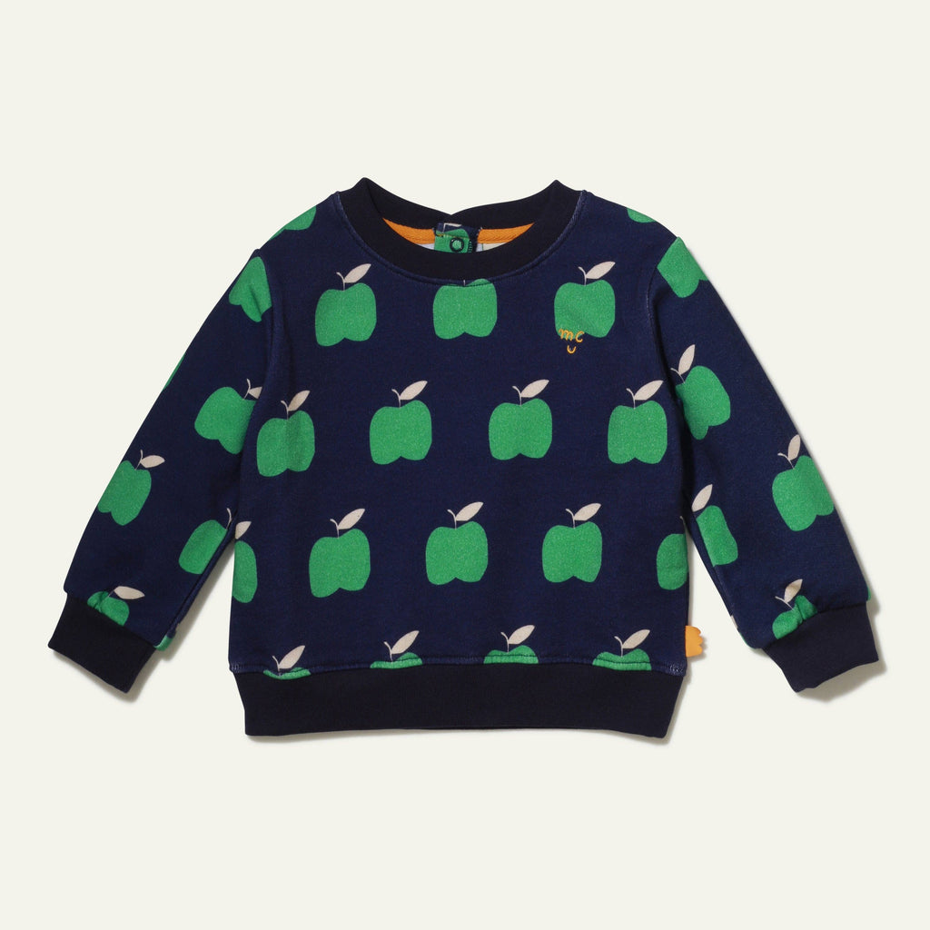 Recycled Cotton Apples Baby Sweatshirt | Blue Ribbon Apple