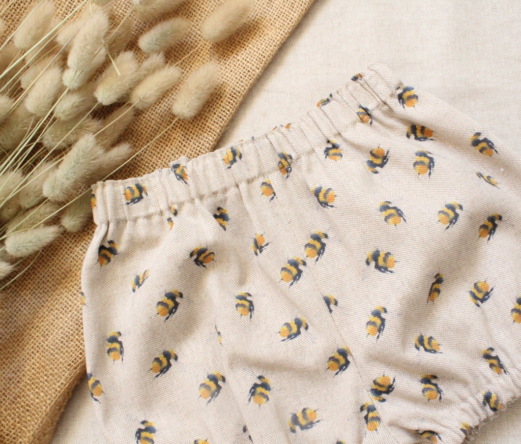 Baby Bumble Bee Linen Look Bloomers