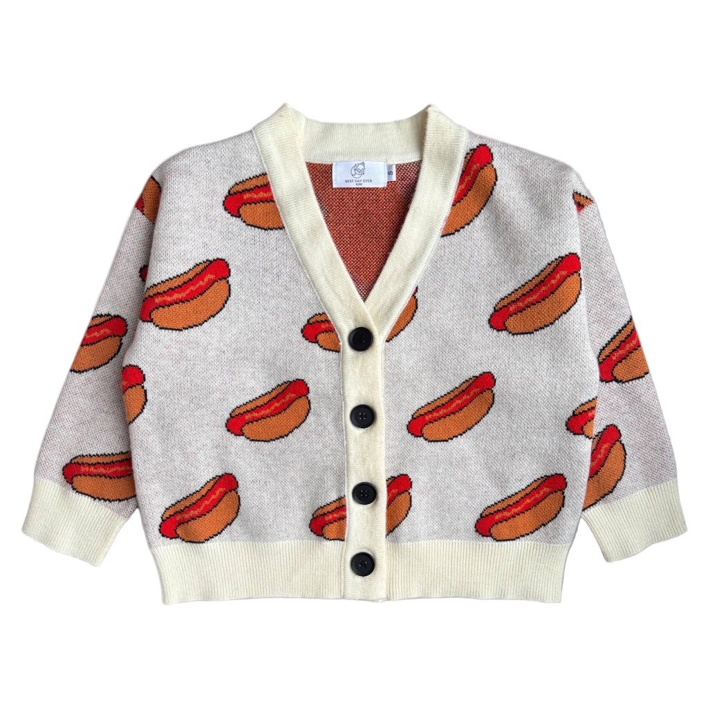Kids Soft Sweater - Hot Dog! Cardigan
