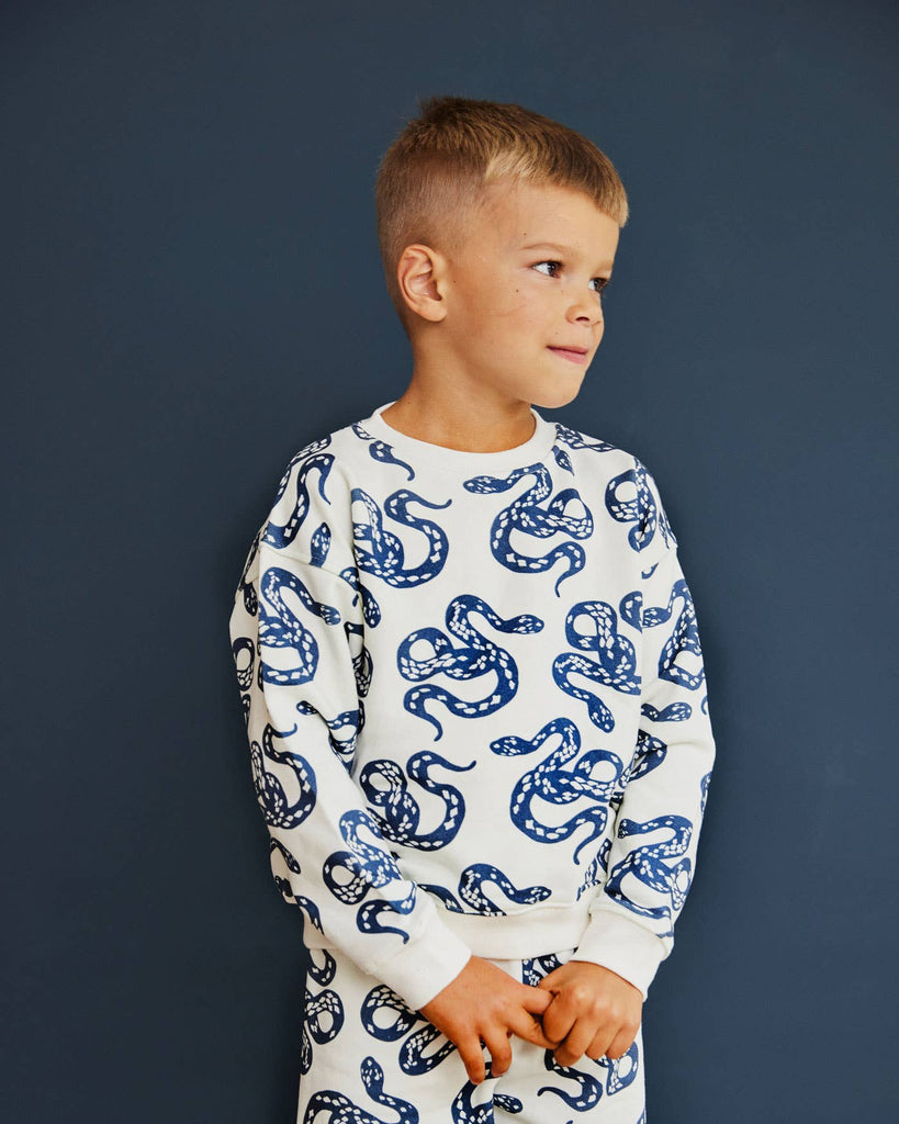 Toddler and Kid Terry Sweatshirt with Snakes Print | Indigo