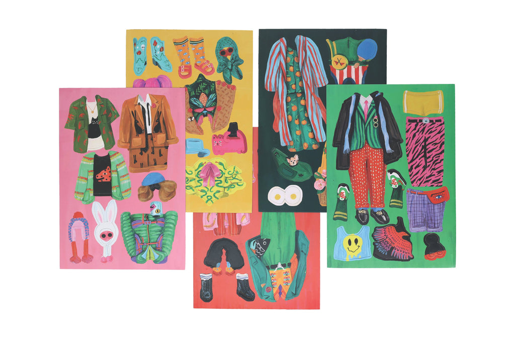 Magnetic dress-up dolls in a portable box, colorful outfits