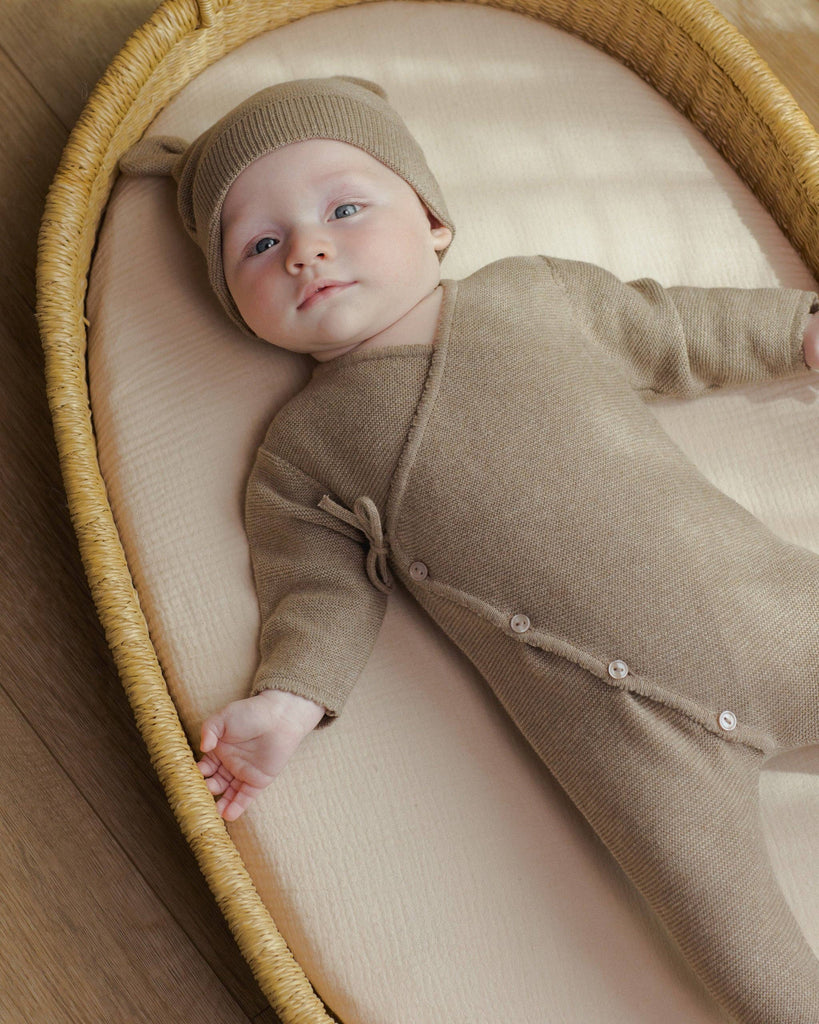 Baby Wrap Knit Footie | Brown