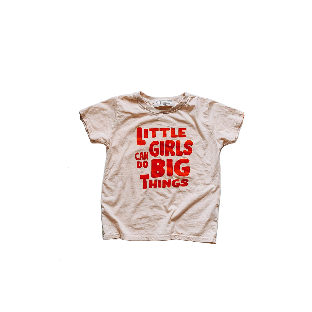 Baby and Girls Little Girls Can Do Big Things T-Shirt | White
