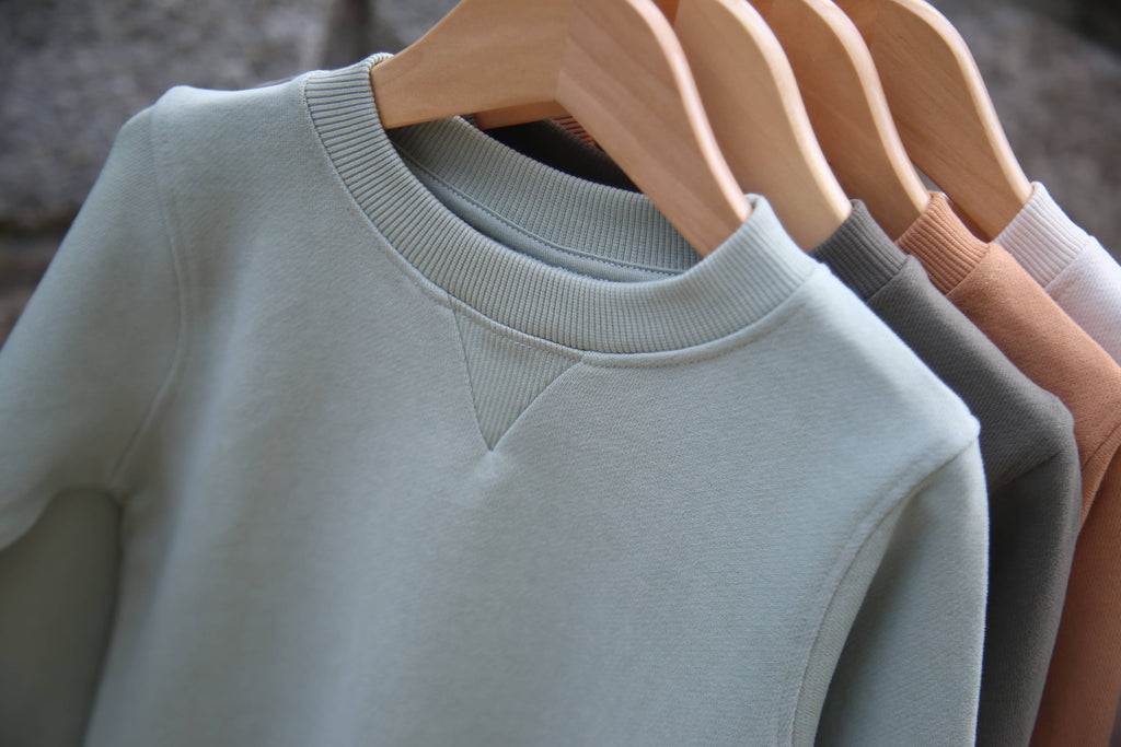 Kids Organic French Terry Cotton Sweatshirt | Sage