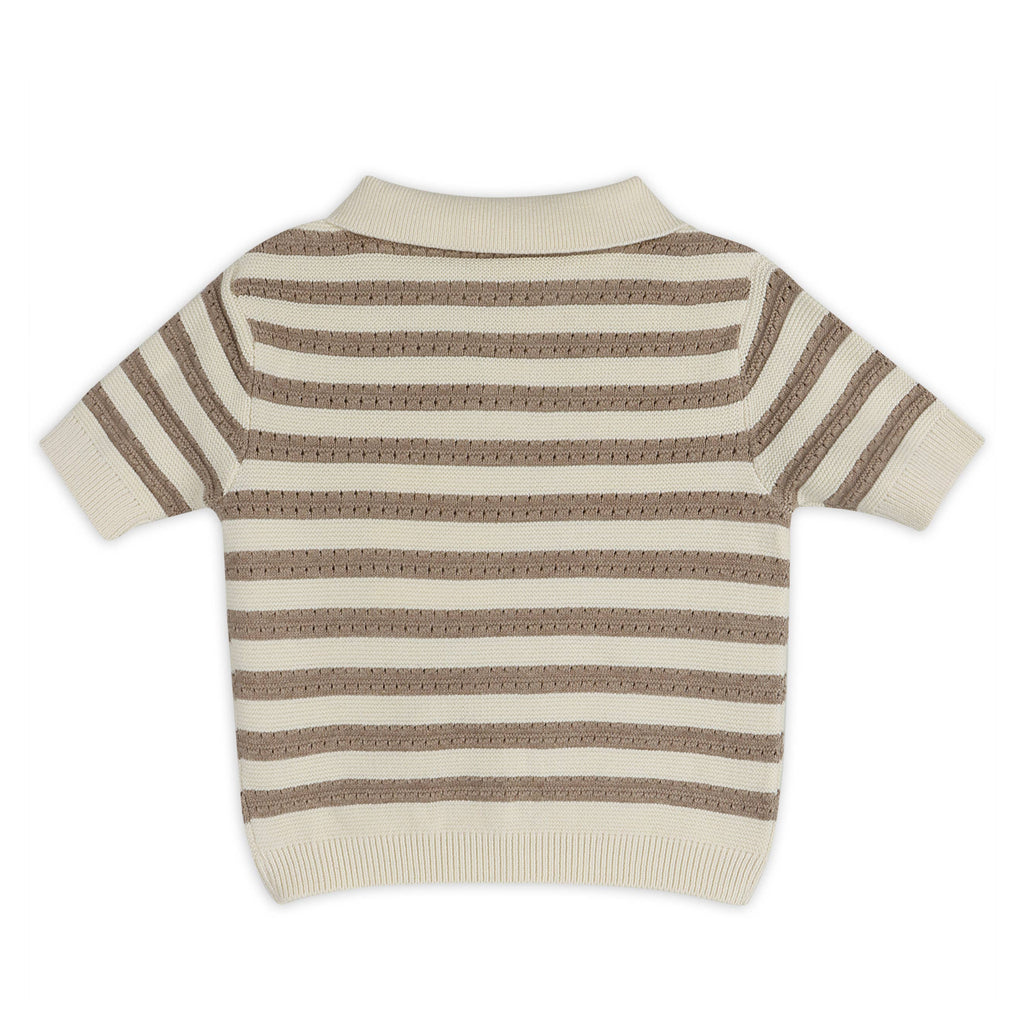 Baby Polo Shirt & Shorts Set | Cream Stripes