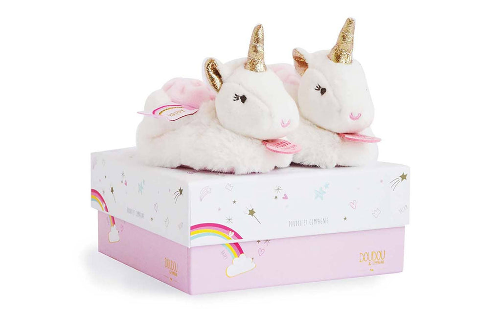 Unicorn Baby Booties With Rattle