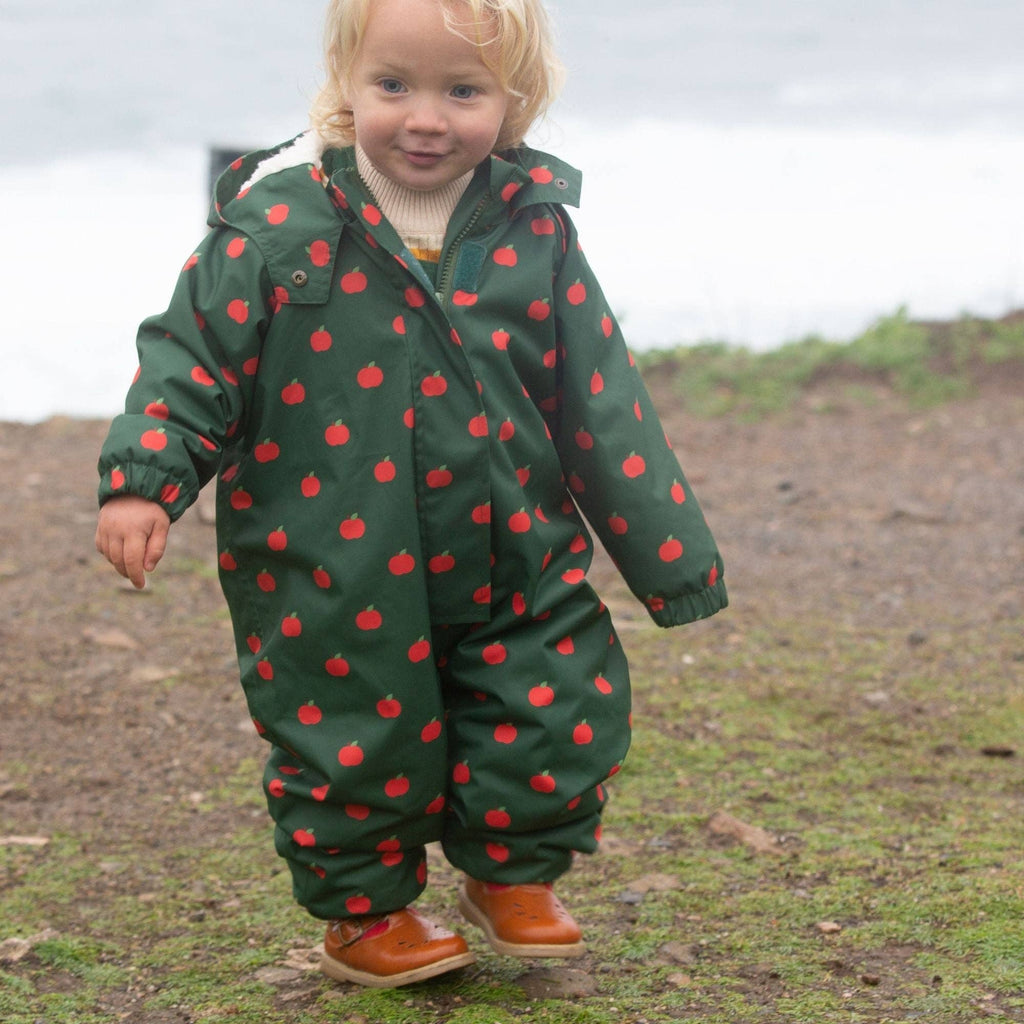 Kids Waterproof Recycled Winter Suit | Green Apple Print