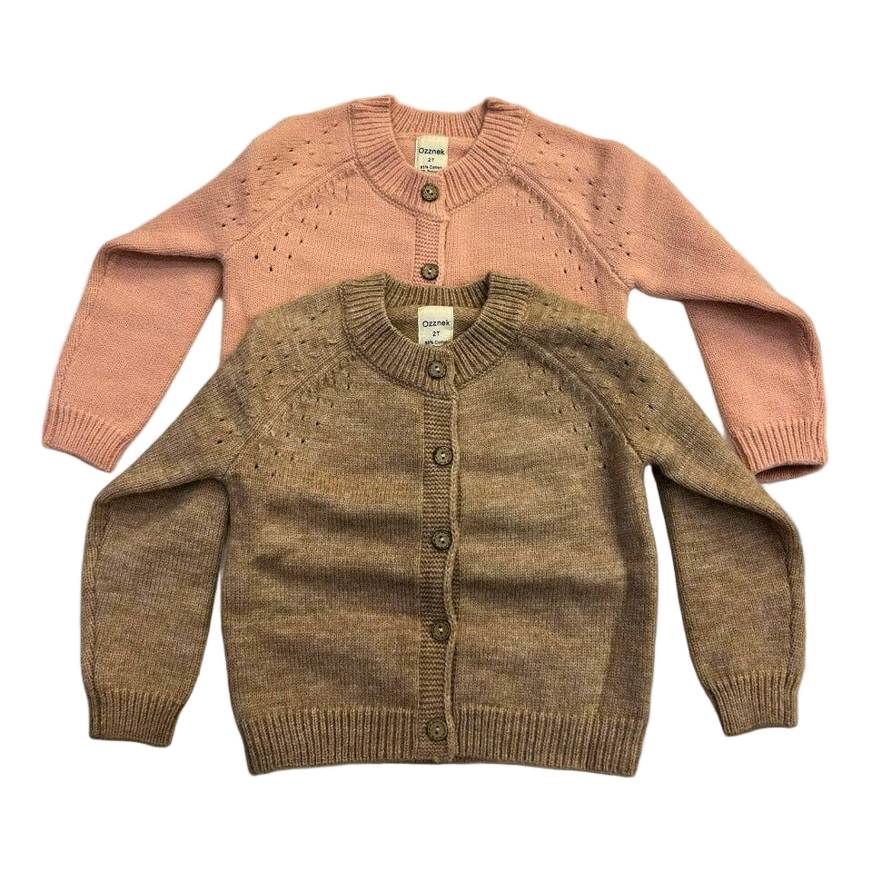 Kids Organic Cotton Cardigan |Blush