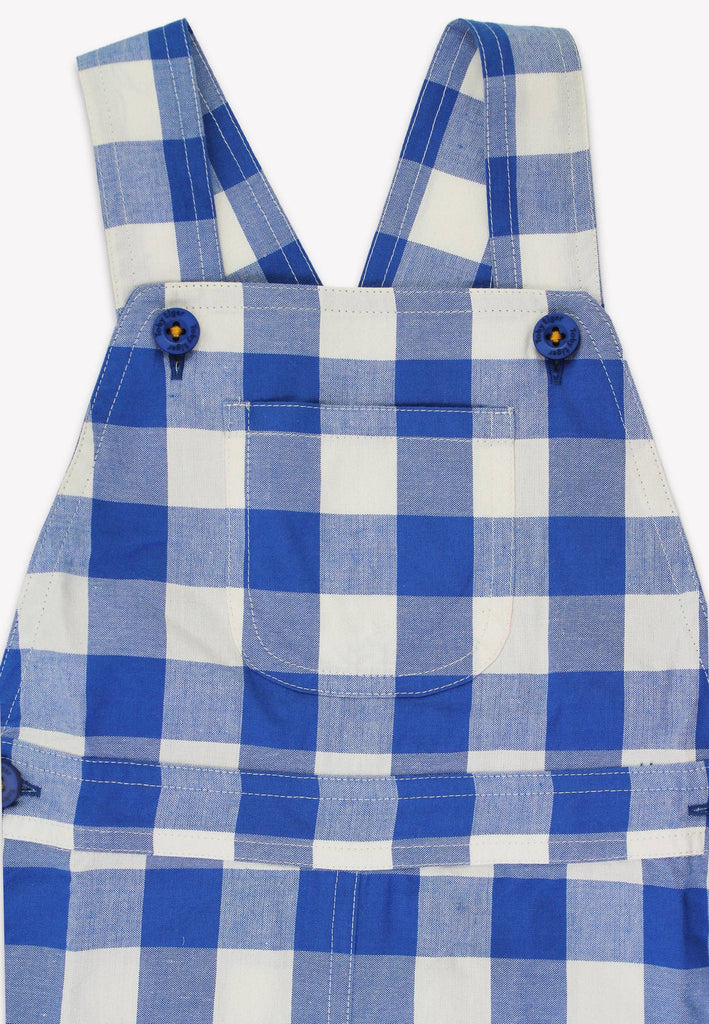 Baby and Toddler Organic Woven Dungarees | Blue Gingham