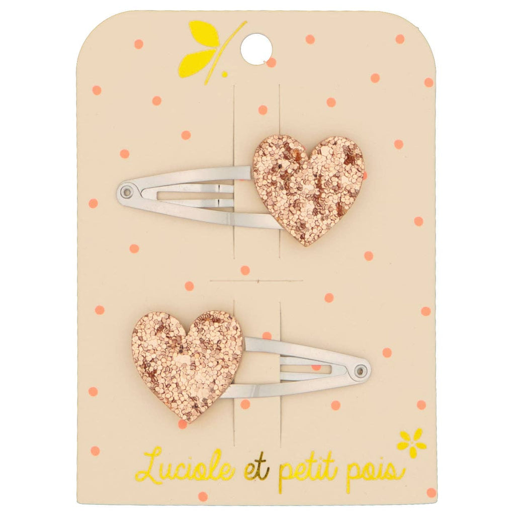 Heart Hair Clips | Pink Sequins