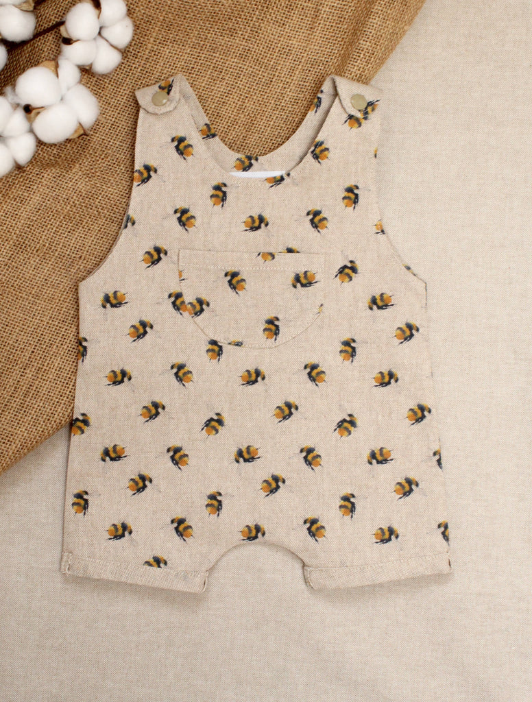 Baby Bumble Bee Print Short Dungarees