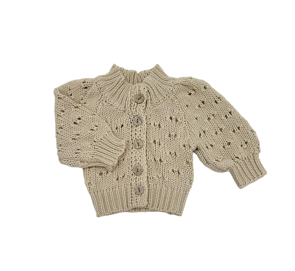 Baby Teddy Knitted Sweater | Light-Oat