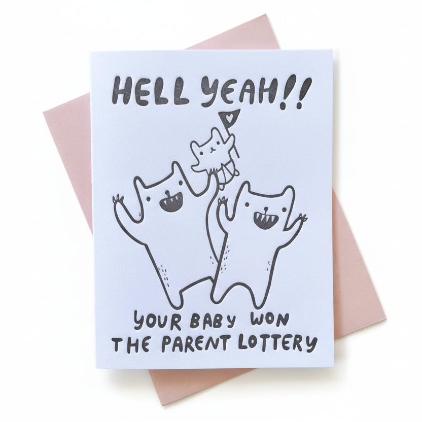 Letterpress Parent Lottery Card