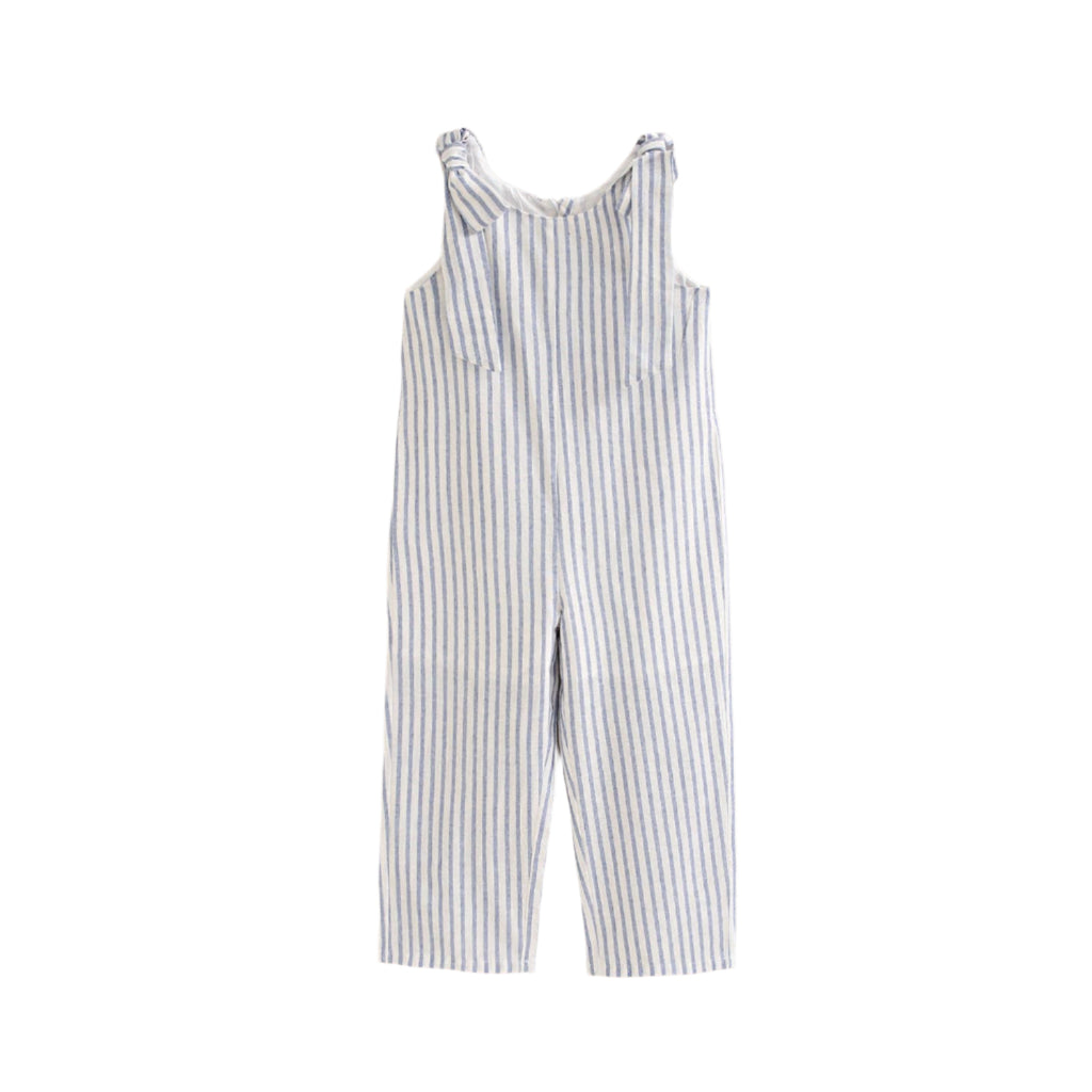 Girls Sailor Jumpsuit | White & Blue Stripes