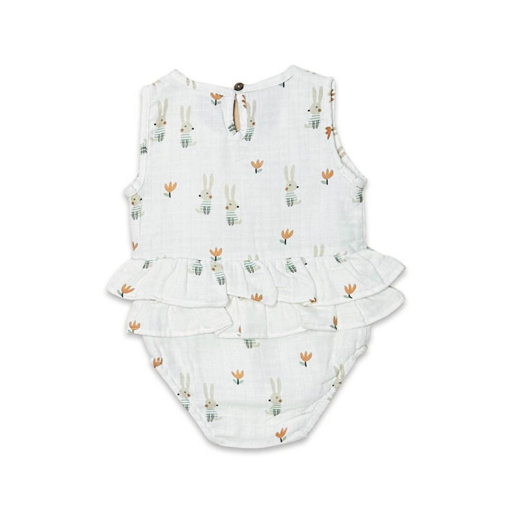Baby Bunny Ruffle Romper | White