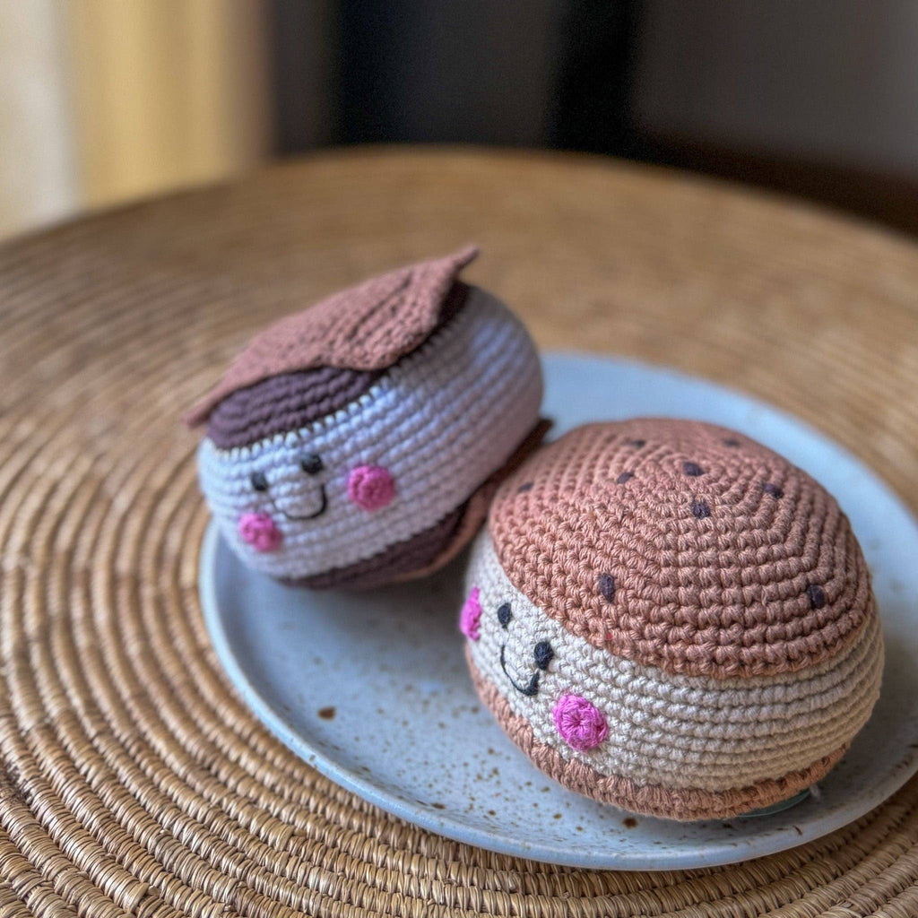 Pretend Play Food Rattle - Ice Cream Cookie Sandwich