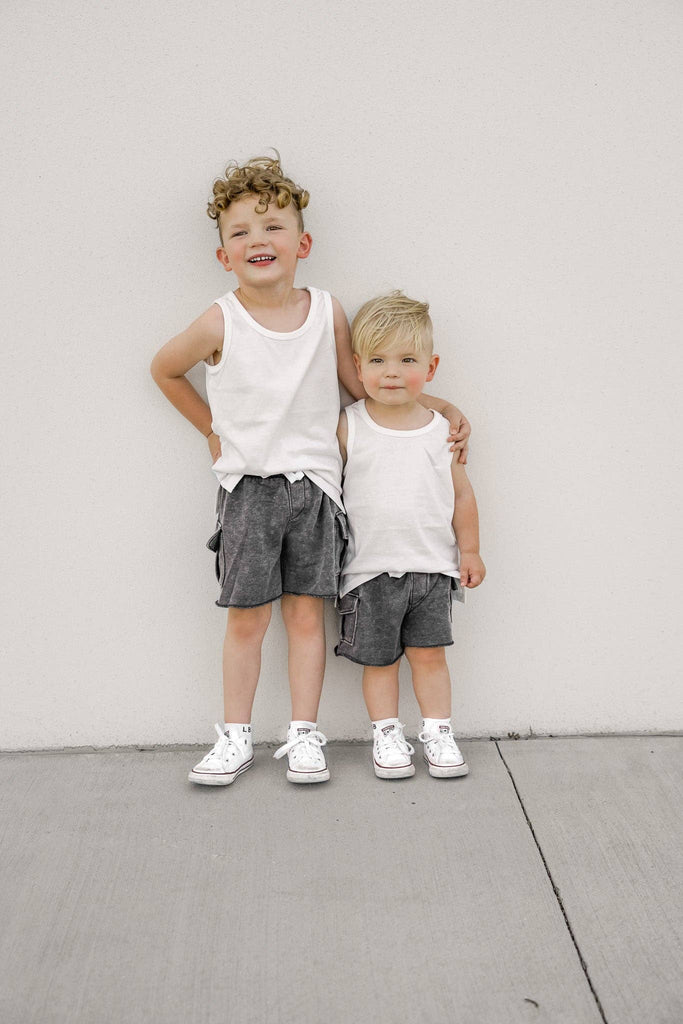 Raw Edge Cargo Short | Charcoal Wash