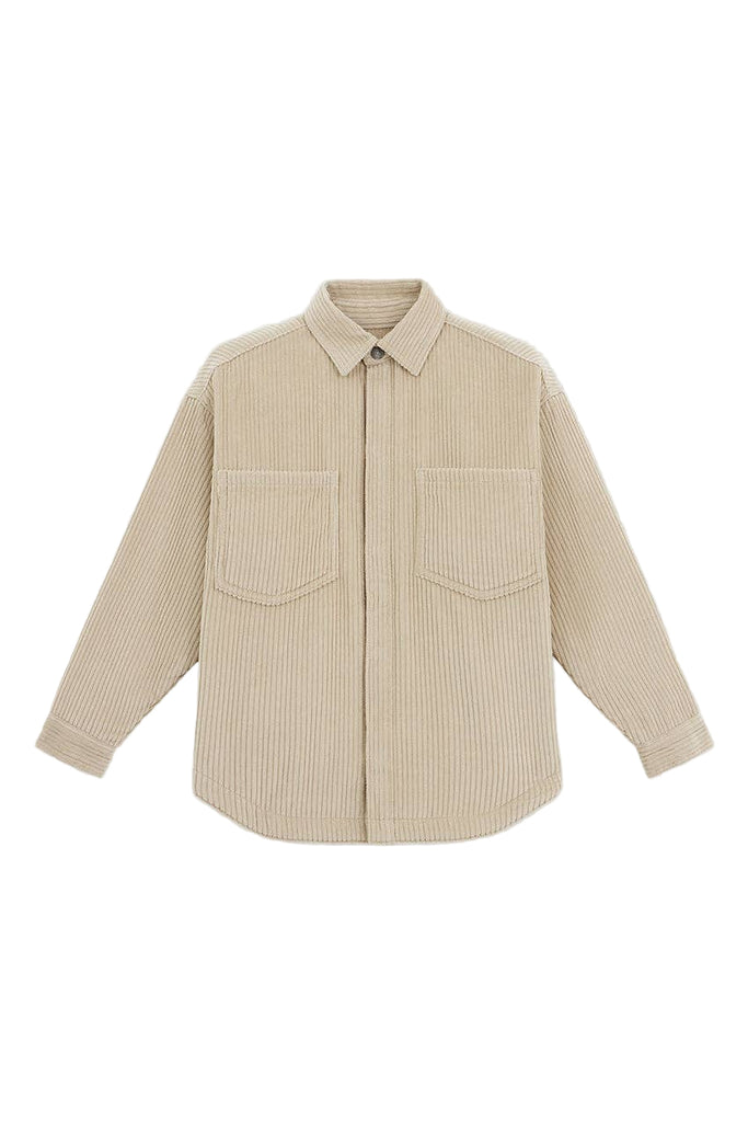 Kids Oversized Quilted Corduroy Shirt | Beige