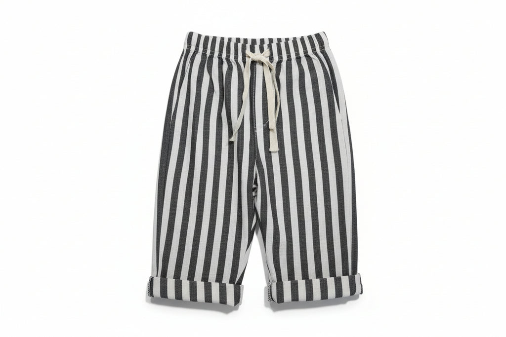 Striped Unisex Pants | Black