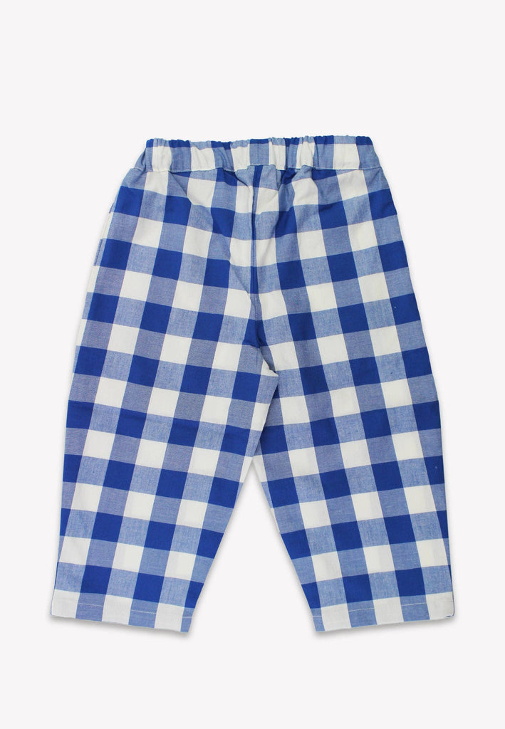 Baby and Toddler Organic Woven Trousers | Blue Gingham