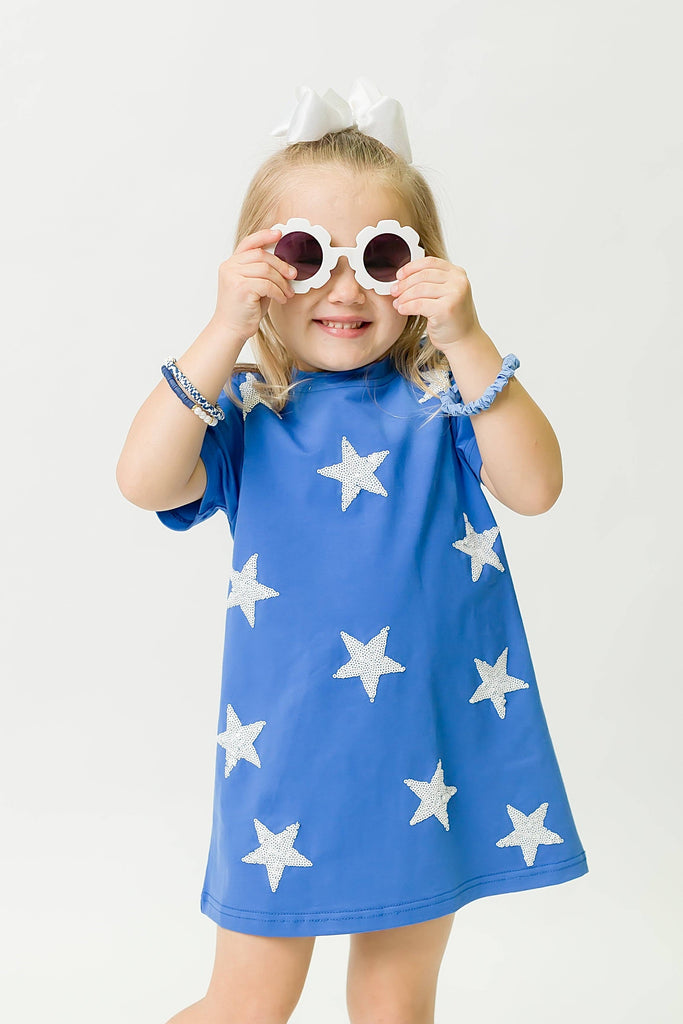 Girls Royal Star Dress | Blue