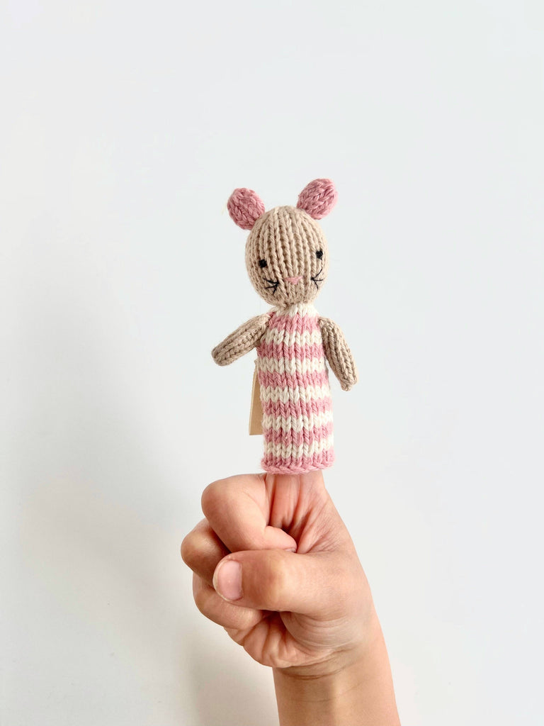 Cosette the Cat with Mini Finger Puppet Cora the Mouse