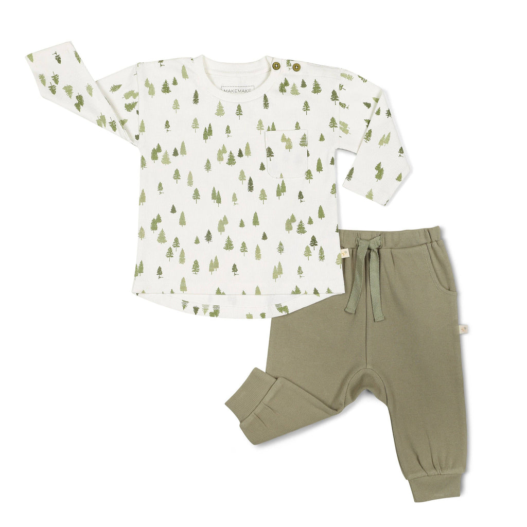 Organic Long Sleeve Tee & Pant Set | Alpine